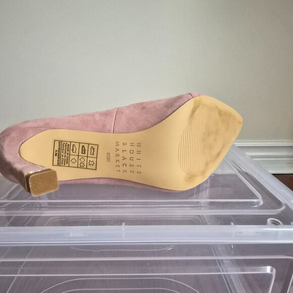 White House Black Market Powder Pink Pumps, Leather, Size 8 1/2, New - Picture 6 of 10